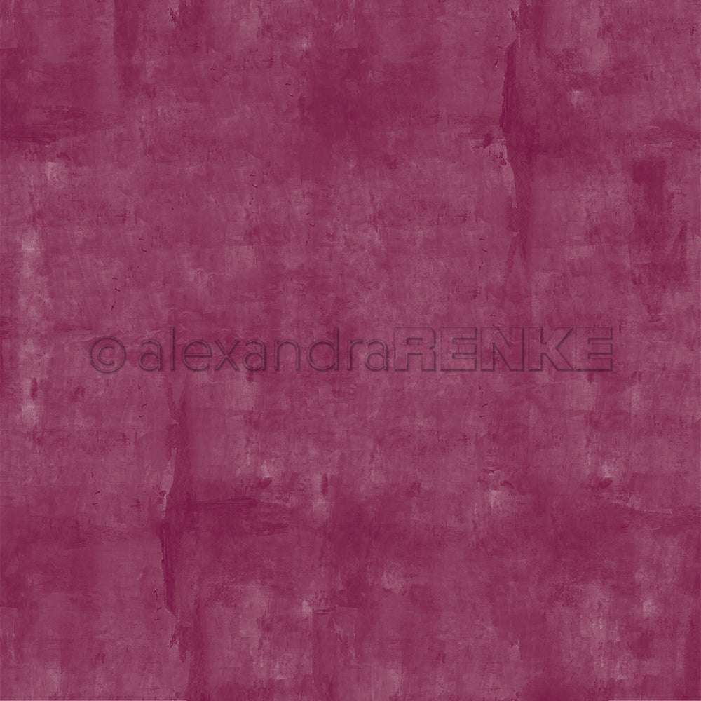 Strukturierter tiefmagenta Hintergrund mit malerischen Pinselstrichen und einem dezenten Wasserzeichen - ideal für Papierprojekte oder als einzigartiges Designpapier in Buchbinderei-Projekten von Alexandra Renke.