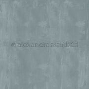 Texturierter, blaugrauer, gemalter Hintergrund mit dezentem, gesprenkeltem Muster, ideal für Buchbinderei- oder Papierprojekte. Mit Wasserzeichentext "Alexandra Renke.