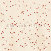 Charmantes Alexandra Renke Designpapier mit kleinen roten Schleifen auf hellbeigem Hintergrund - ideal für Buchbinderei und Papierprojekte.