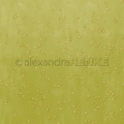 Hellgrüner Hintergrund mit kleinen goldenen Sternen - ideal als Alexandra Renke Papierprojekte Material oder charmantes Designpapier für Ihr nächstes Bastel- oder Buchbinderei-Projekt.