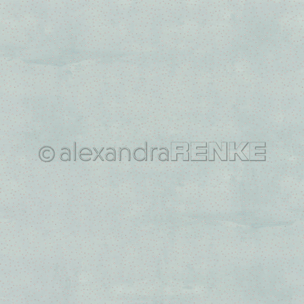Hellblauer strukturierter Hintergrund mit dezenten farbigen Punkten und Alexandra Renke Wasserzeichen - ideal für Buchbinderei oder Papierprojekte. Mit dem Flair von Alexandra Renke's Designpapier Punktetanz Himmelblau.