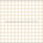 Hellbrauner und weißer, rautenförmig karierter Hintergrund mit dem Titel Großes Karo beige Designpapier von Alexandra Renke, mit einem Wasserzeichen von Alexandra RENKE - perfekt für Papierprojekte.