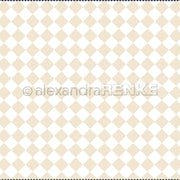 Hellbrauner und weißer, rautenförmig karierter Hintergrund mit dem Titel Großes Karo beige Designpapier von Alexandra Renke, mit einem Wasserzeichen von Alexandra RENKE - perfekt für Papierprojekte.