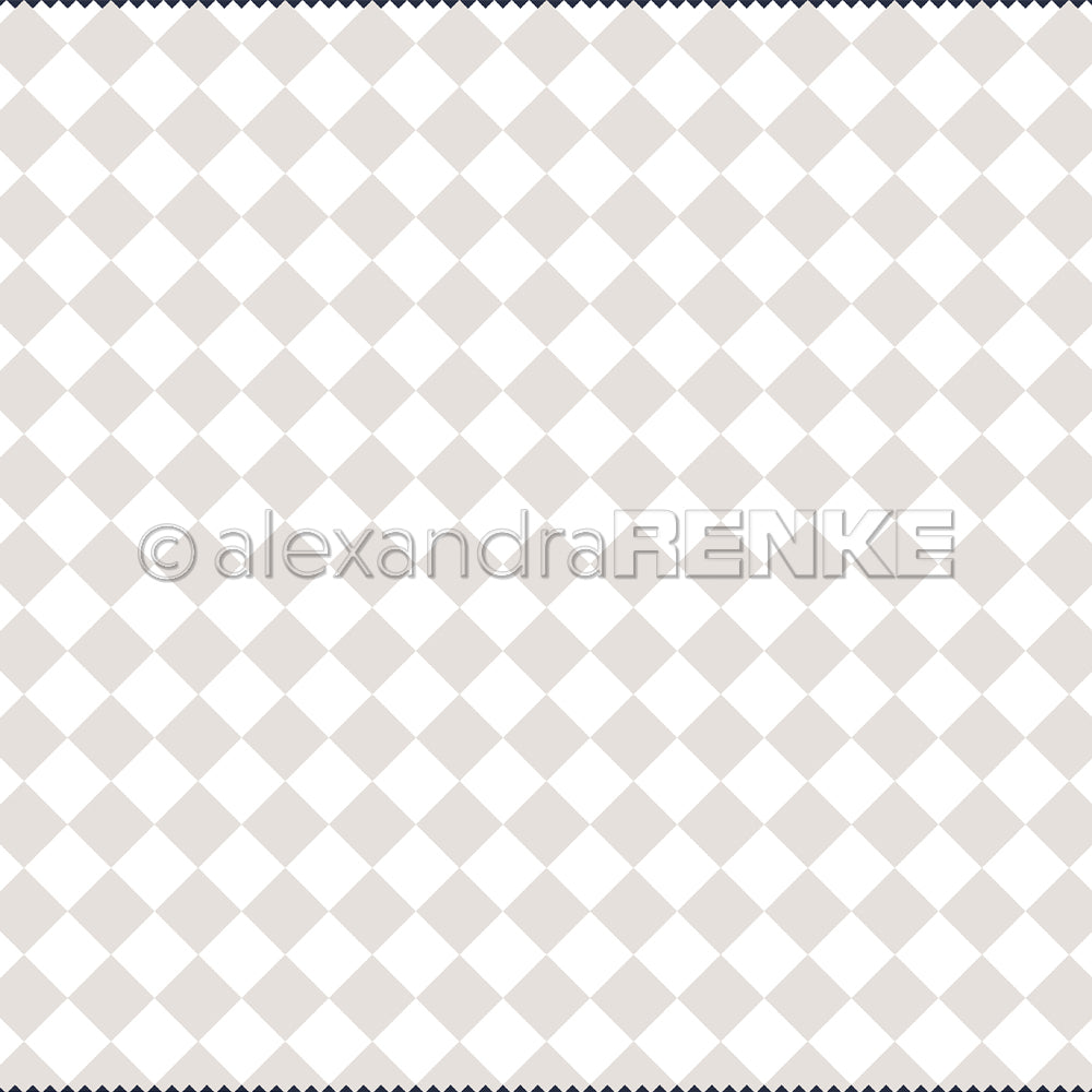 Hellgrau-weiß karierter Hintergrund von Alexandra Renke, ideal für Papierprojekte oder Buchbinderei, mit einem Wasserzeichen in der Mitte.