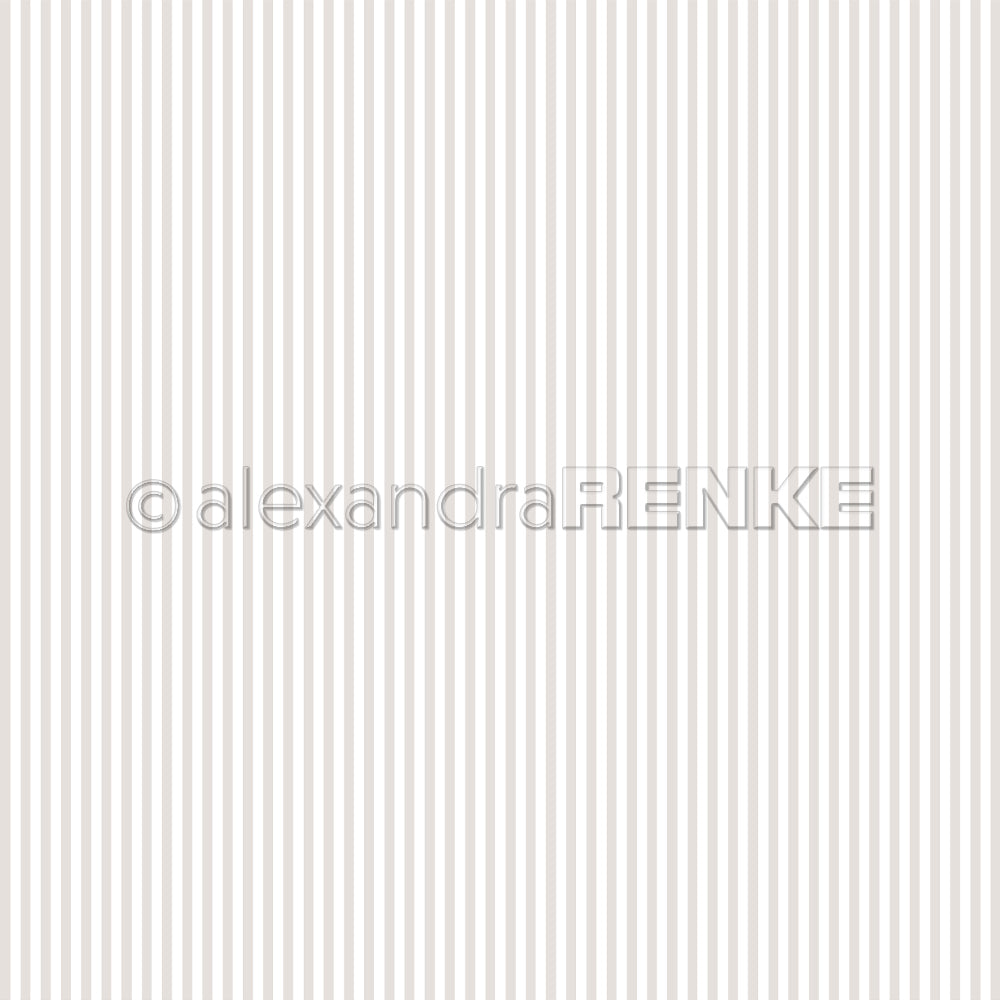 Das Alexandra Renke Designpapier zeigt vertikale dünne beige-weiße Streifen auf hellem Grund und verleiht Papierprojekten oder Buchbindungen einen eleganten Touch.