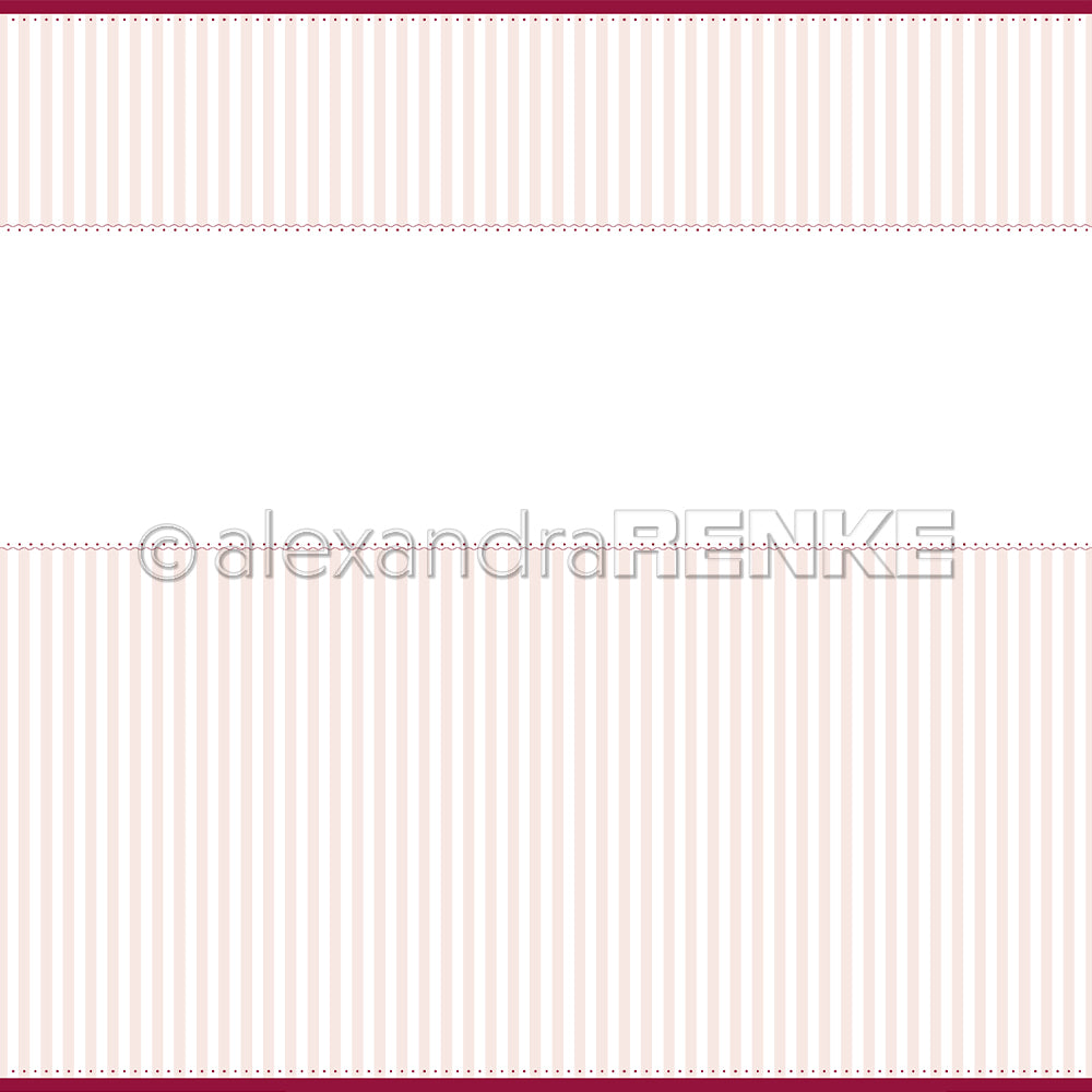 Der rosa-weiß vertikal gestreifte Hintergrund (Rosa Streifen) von Alexandra Renke hat eine große weiße Mitte und dünne gestrichelte Linien - ideal für Papierprojekte oder als schickes Designpapier.