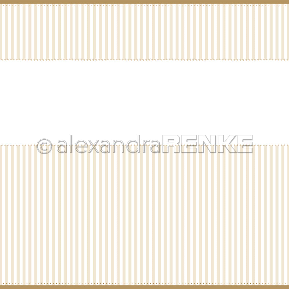 Beige Streifen und weiße vertikale Linien mit leerem Querstreifen in der Mitte - das stilvolle Designpapier von Alexandra Renke, perfekt für Papierprojekte.