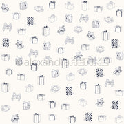 Handgezeichnetes Muster aus verschiedenen Geschenkschachteln und Schleifen auf hellem Hintergrund von Alexandra Renke - ideal für Grußkarten oder Designpapier bei Ihren nächsten Papierprojekten.