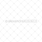 Weißer Hintergrund mit einem hellgrauen Rautenraster und kleinen Punkten an den Schnittpunkten - dieses Alexandra Renke Designpapier ist perfekt für Papierprojekte oder Buchbinderei.