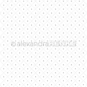 Alexandra Renke Designpapier zeigt einen weißen Hintergrund mit kleinen schwarzen Punkten in einem Rautenraster, das von gepunkteten Linien durchschnitten wird - perfekt für Papierprojekte oder Layouts mit Karoraster Sterne klein.