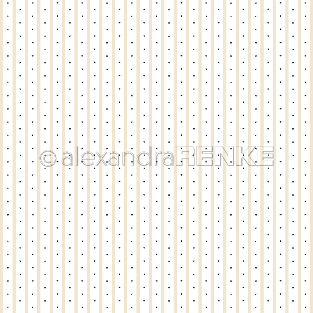 Vertikale beige Streifen mit kleinen, gleichmäßig verteilten schwarzen Punkten auf weißem Hintergrund - Alexandra Renke Designpapier, ideal für Papierprojekte oder Buchbinderei.