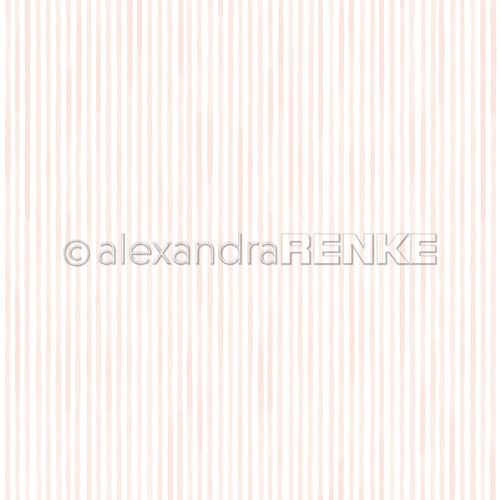 Hellrosa vertikale Streifen auf weißem Hintergrund, ideal zum Papierbasteln oder Buchbinden. Mit einem Wasserzeichen von Alexandra Renke in der Mitte.