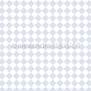 Das hellblau-weiß karierte Papier von Alexandra Renke hat einen gewellten Rand mit kleinen Punkten - ideal für Papierprojekte oder Buchbindereien - und passt hervorragend zur Kollektion Große Karo Feenblau.