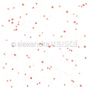 Verspielte rote Ameisen und Punkte verstreut auf Weiß in diesem Design von Alexandra Renke, ideal zum Buchbinden oder Basteln mit Designpapier Ostereierreigen Rosarot.