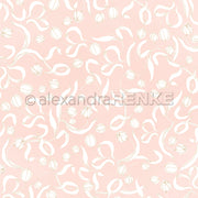 Weiße abstrakte florale Formen und Wirbel auf einem zartrosa Hintergrund von Alexandra Renke evozieren zarte Tulpen auf Rosa, ideal für elegante Papierprojekte oder als stilvolles Designpapier.