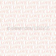 Muster des Wortes LOVE in Rosa, reihenweise wiederholt, mit kursiver Schrift im Hintergrund. Mit Alexandra Renke's gestreiftes Love Rosa-perfekt für Designpapier und kreative Papierarbeiten Projekte.