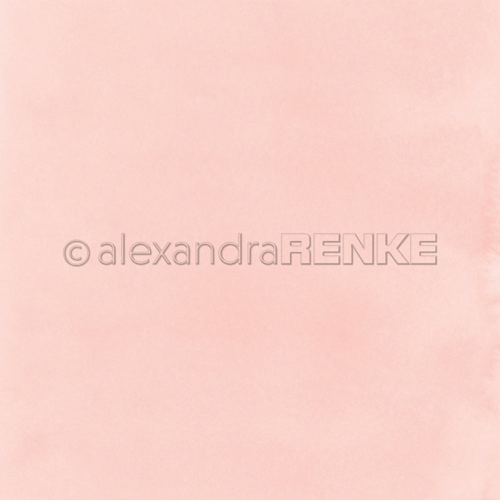 Weiche, hellrosa Aquarelltextur mit dezentem Farbverlauf und schwachem Rand, mit einem Wasserzeichen - ideal als Designpapier für Papierprojekte oder die Mimi Elegant-Rosa Kollektion von Alexandra Renke.