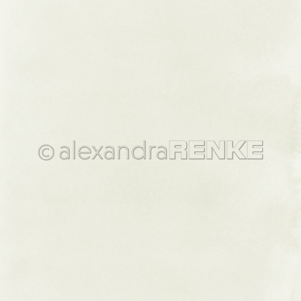 Heller, strukturierter, cremefarbener Hintergrund mit dezenten Schattierungen, ideal für Designpapier und Papierprojekte; mit einem Wasserzeichen von Alexandra Renke in der Mitte.