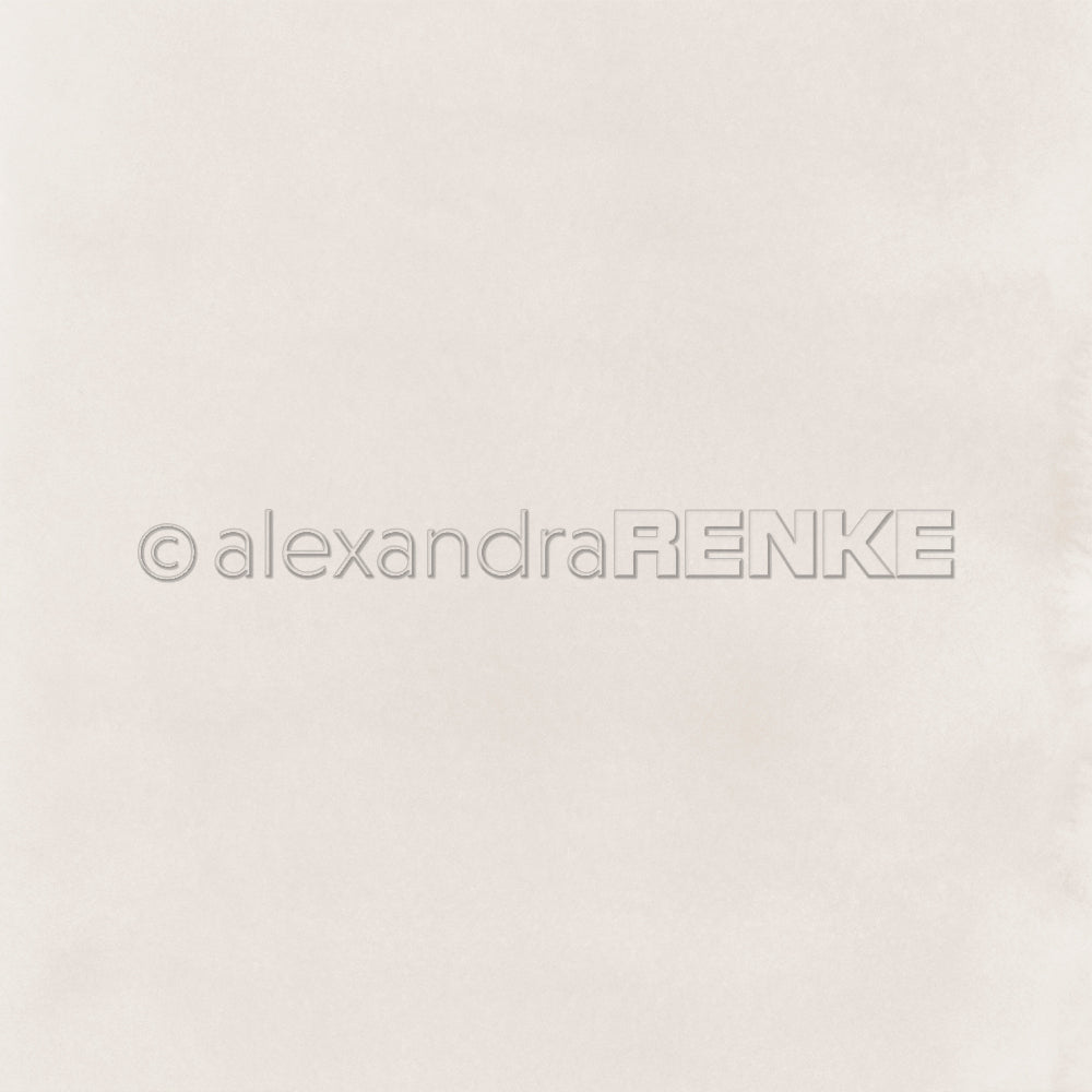 Off-white strukturierter Hintergrund mit einem subtilen papierähnlichen Look, ideal für Papierprojekte oder die Darstellung von Designpapier. Enthält ein Wasserzeichen mit dem Markennamen Alexandra Renke.