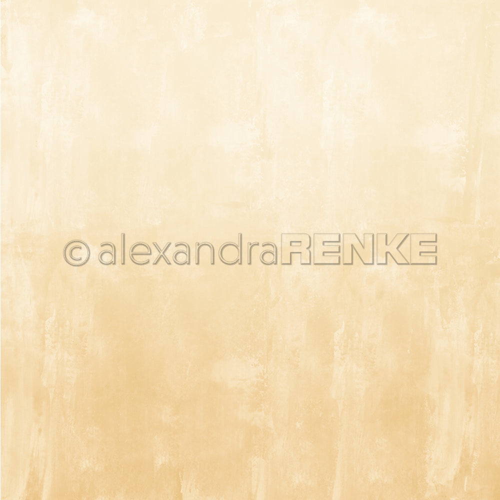 Hellbeiges, strukturiertes Designpapier von Alexandra Renke mit dezentem Aquarelleffekt und zentralem Wasserzeichentext, ideal für die Buchbinderei oder kreative Papierprojekte.
