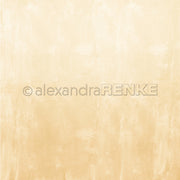 Hellbeiges, strukturiertes Designpapier von Alexandra Renke mit dezentem Aquarelleffekt und zentralem Wasserzeichentext, ideal für die Buchbinderei oder kreative Papierprojekte.