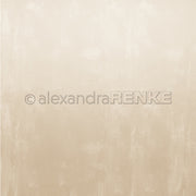 Beigefarbener, strukturierter Hintergrund mit einem weichen, gemalten Effekt, ideal für Designpapier oder Papierprojekte, mit einem Wasserzeichen von Alexandra Renke in der Mitte.