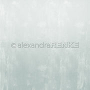 Hellgrauer, strukturierter Hintergrund mit einem subtilen Wolkenmuster, ideal für Buchbinderei- oder Papierprojekte, mit einem Wasserzeichen von Alexandra Renke in der Mitte.