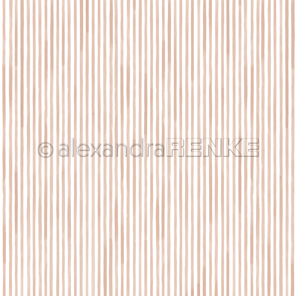 Vertikale beige Streifen auf weißem Grund bilden ein einfaches, handgezeichnetes, nahtloses Muster - ideal als Designpapier Streifen Altrosa von Alexandra Renke für Papierprojekte oder zur Aufwertung von Buchbinderei-Projekten.