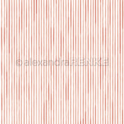 Vertikale handgemalte rote Streifen auf Weiß, perfekt für Grußkarten oder Papierbasteleien. Das sich wiederholende Designpapier Streifen Korallrosa von Alexandra Renke verleiht Ihren Projekten einen einfachen, künstlerischen Touch.