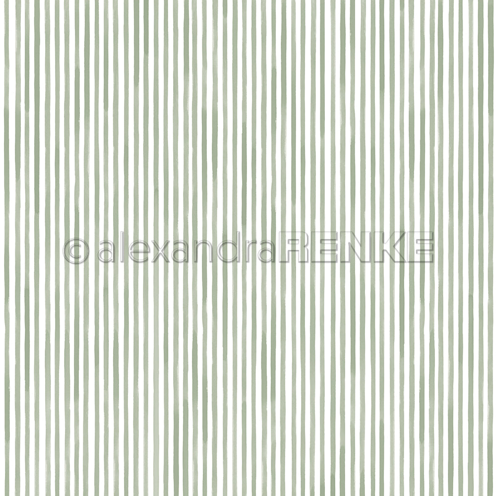Ungleichmäßige vertikale Streifen in Sagegrün auf weißem Hintergrund, dieses einfache handgezeichnete Designpapier von Alexandra Renke ist perfekt für Papierprojekte und kreative Gestaltungen.