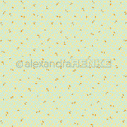 Gelbe und orangefarbene Blätter, die auf hellblauem Hintergrund in einem nahtlosen Muster verteilt sind – ideal für Papierprojekte oder als Designpapier für Ihre sommerlichen Bastelarbeiten zum Thema Paisley.