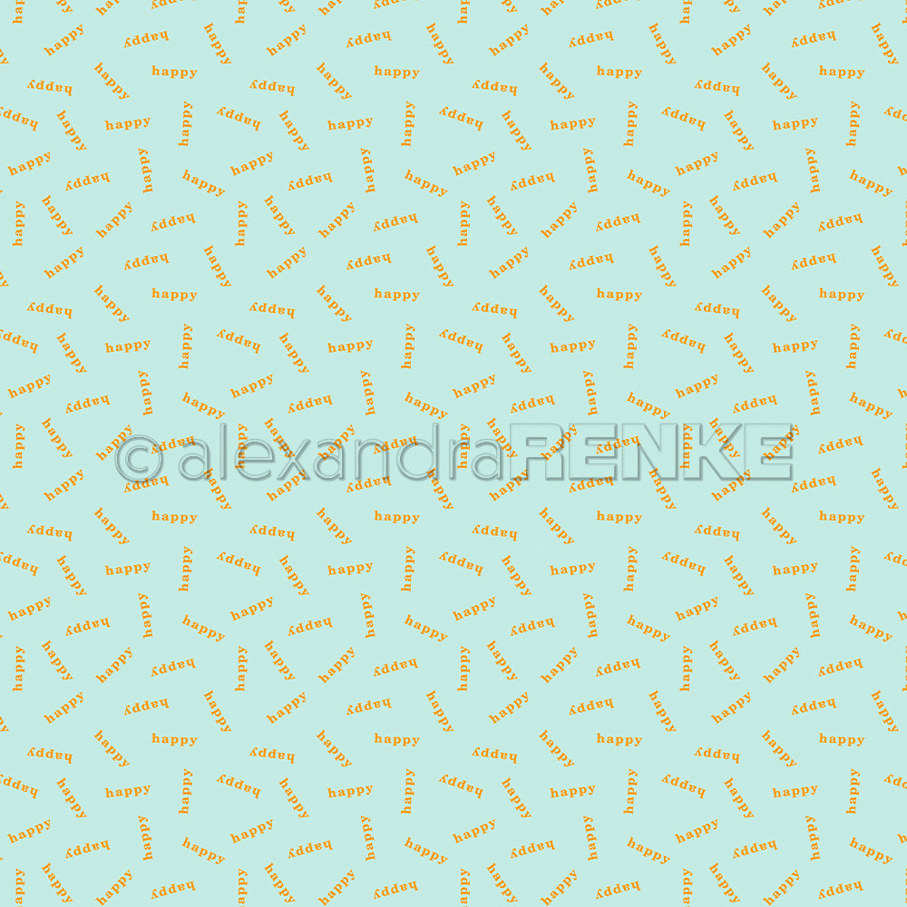 Hellblauer Hintergrund mit verstreuten gelben, fröhlichen Schriftzügen, die sich in verschiedene Richtungen wiederholen – perfekt für Papierprojekte oder als fröhliches Designpapier zum Gestalten einzigartiger Grußkarten.
