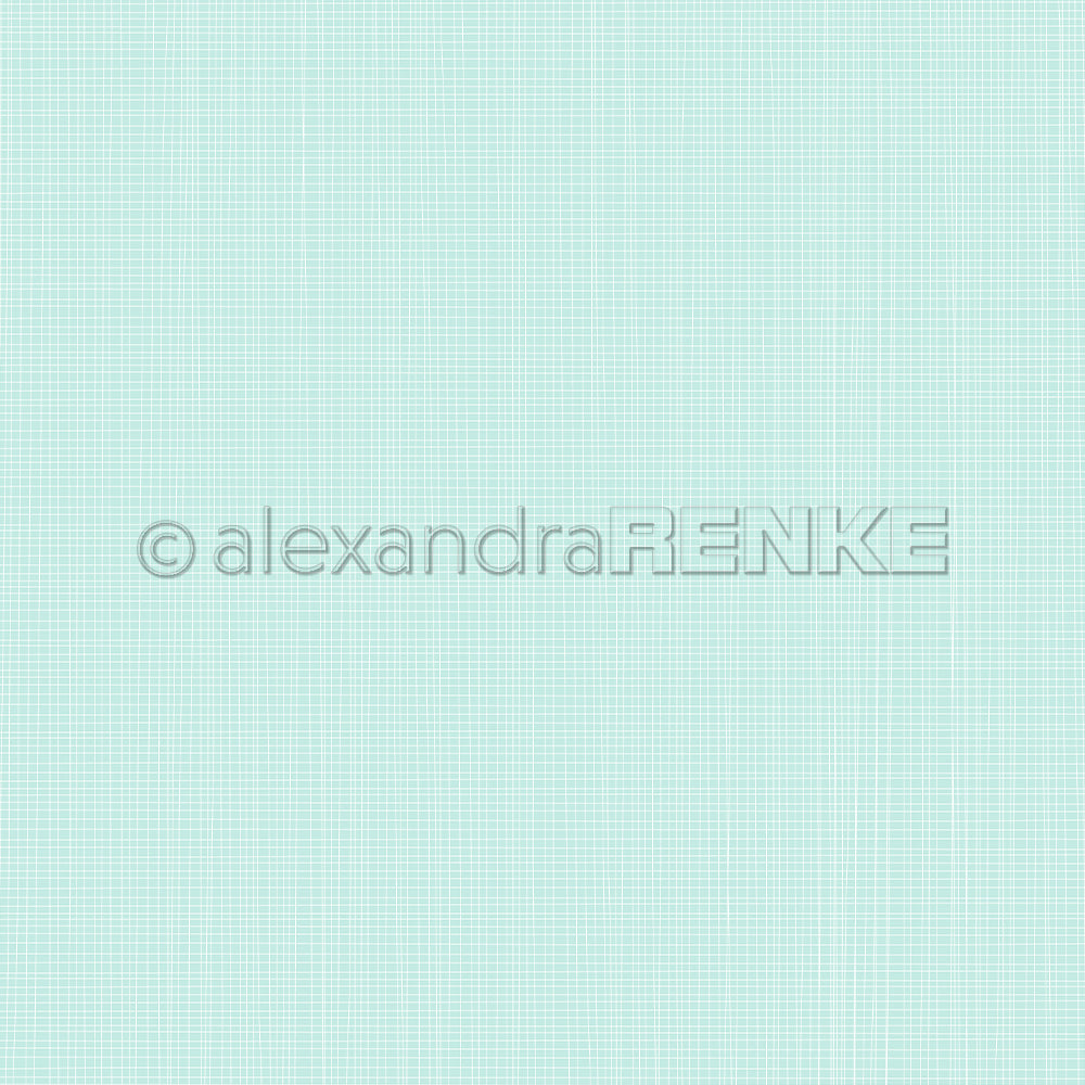Hellblauer Hintergrund mit feinem weißem Rastermuster – ideal für Papierprojekte. Der Wasserzeichen-Text „alexandraRENKE“ in der Mitte macht dieses Designpapier perfekt für Ihre „Summer Special Schraffur“-Kreationen.