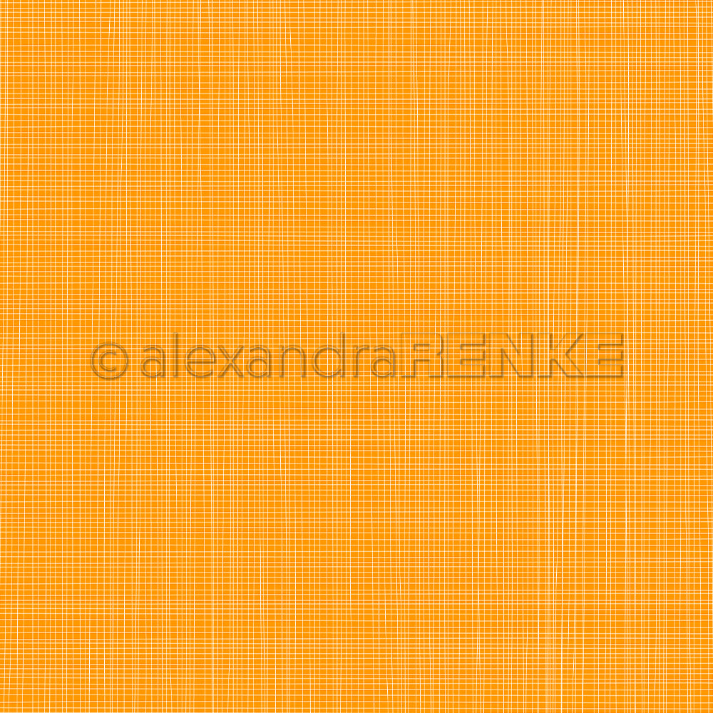 Ein orangefarbenes Rastermuster mit feinen weißen und gelben Linien, die gleichmäßig über den gesamten Hintergrund verteilt sind – perfekt als Designpapier für Ihre sommerlichen Papierprojekte.