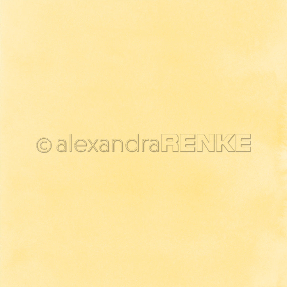 Hellgelber Hintergrund mit Aquarellstruktur und einem „alexandraRENKE“-Wasserzeichen in der Mitte – perfekt für das „Mimi Summer Special“-Designpapier und kreative Papierprojekte.
