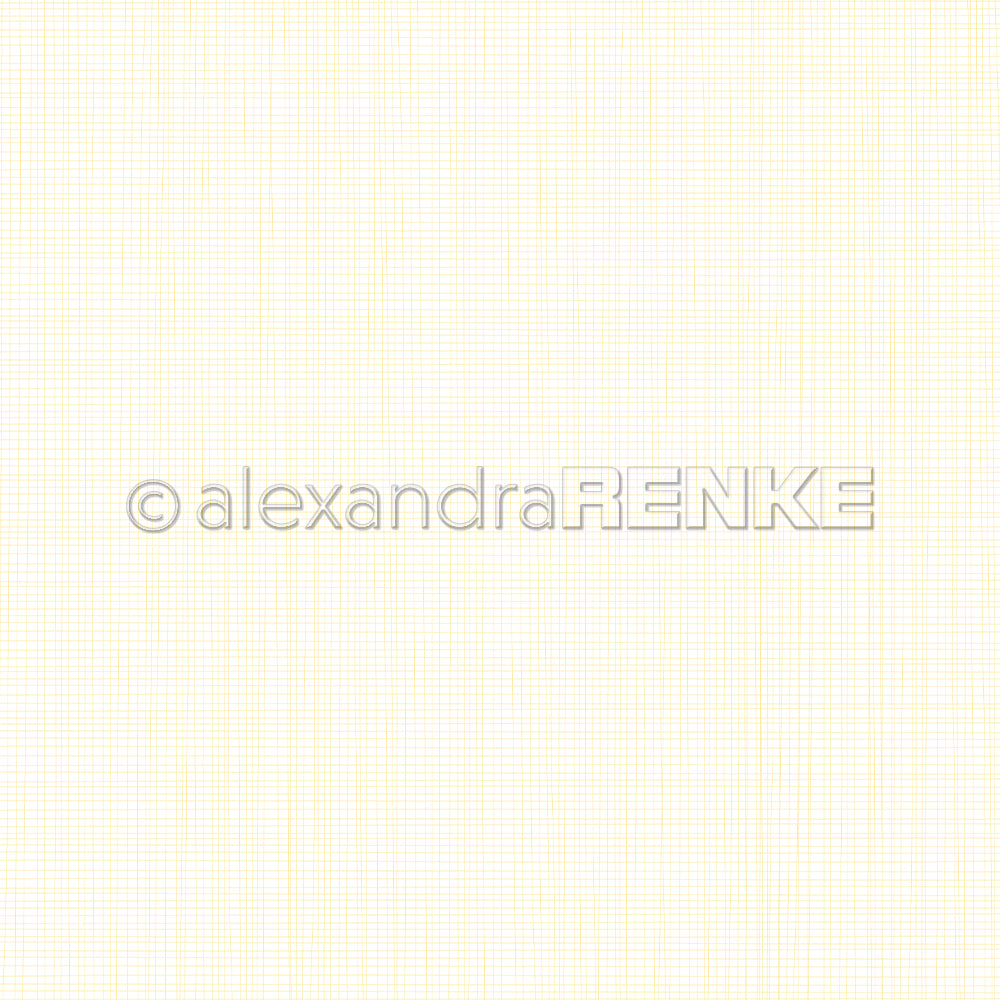 Ein zartes gelb-blaues Gittermuster auf weißem Hintergrund mit einem „alexandraRENKE“-Wasserzeichen in der Mitte – dieses Designpapier besticht durch eine dezente „Summer Special“-Schraffur in Sonnengelb-Tönen und eignet sich perfekt für farbenfrohe saisonale Projekte.