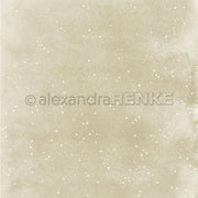 Beiger Designpapier-Hintergrund mit vereinzelten weißen kleinen Sternen und dem Wasserzeichen „alexandraRENKE“.