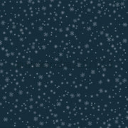 Premiumblau-Hintergrund mit einem Muster aus weißen Schneeflocken.