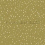 Ein goldener Hintergrund mit einem weißen Schneeflockenmuster und dem Alexandra-Renke-Logo ziert dieses Designpapier.