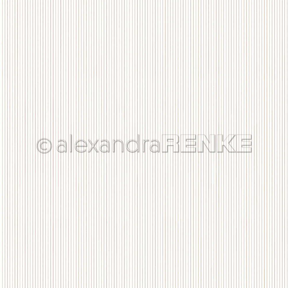 Ein Muster aus dünnen vertikalen Linien auf graubeigem Designpapier mit dem Wasserzeichen „alexandraRENKE“ in der Mitte.