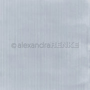 Hellblaues Designpapier mit dünnen weißen vertikalen Streifen und dem „alexandraRENKE“-Wasserzeichen.