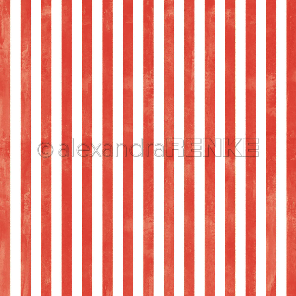 Vertikale rote und weiße Aquarellstreifen auf Designpapier.