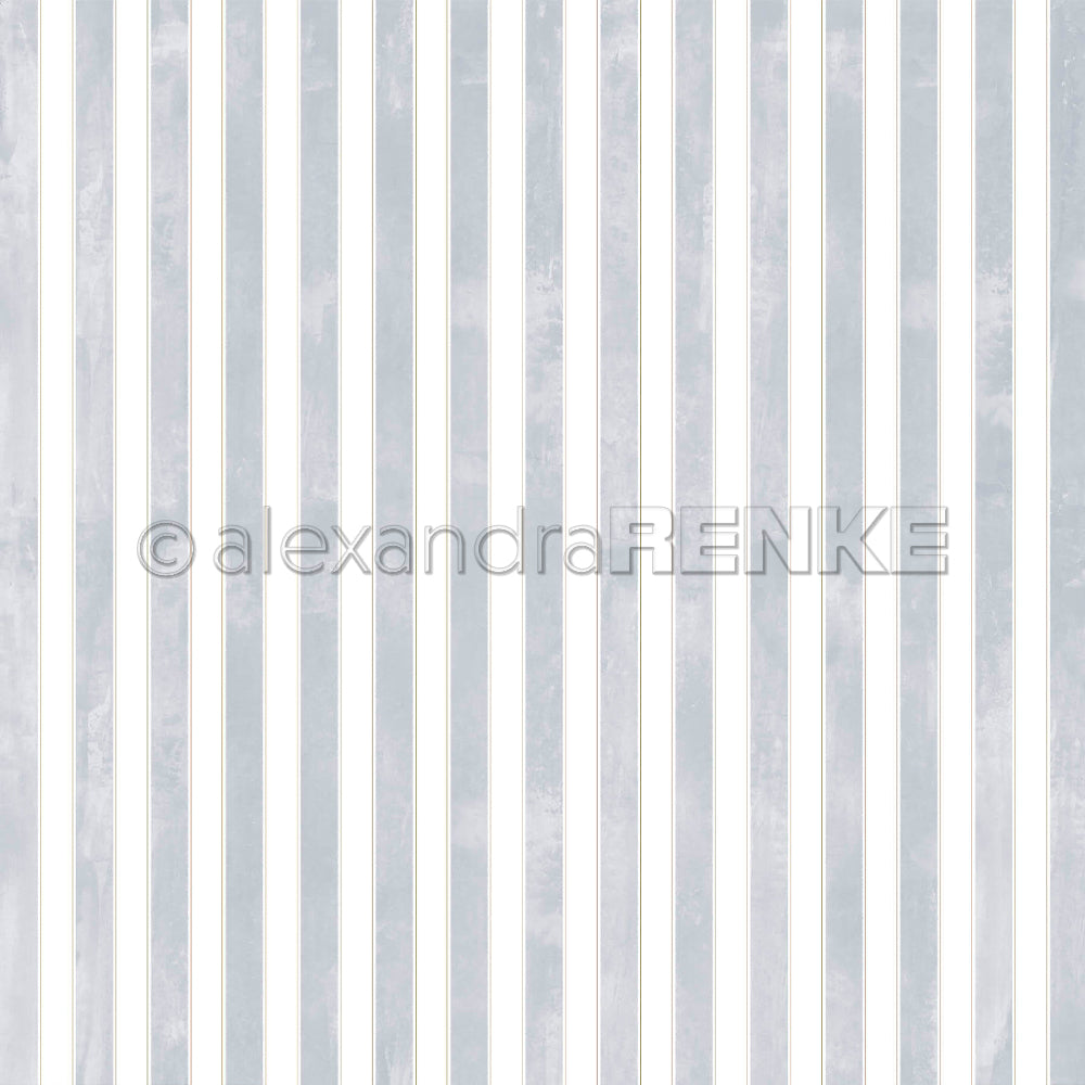 Muster aus vertikalen hellblauen und weißen Aquarellstreifen mit einem zentrierten Alexandra-Renke-Wasserzeichen.