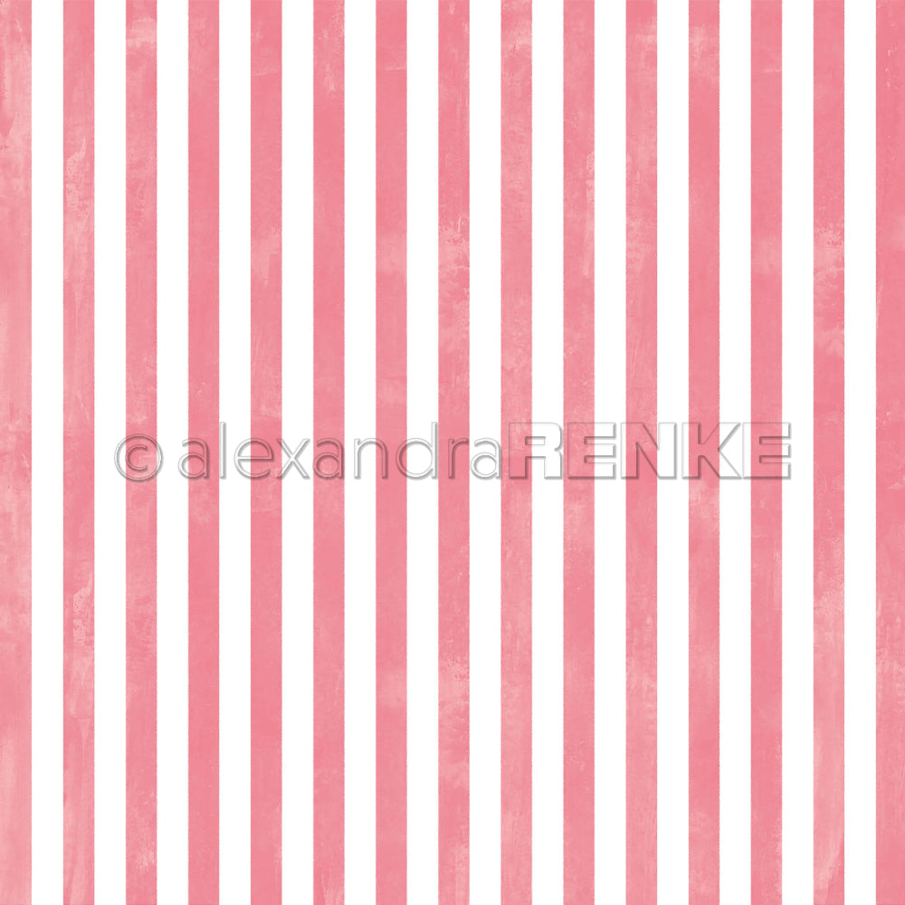 Ein Muster aus vertikalen Aquarellstreifen in Rosa und Weiß.