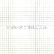 Aschgrünes kariertes Papiermuster mit dem Alexandra-Renke-Wasserzeichen.