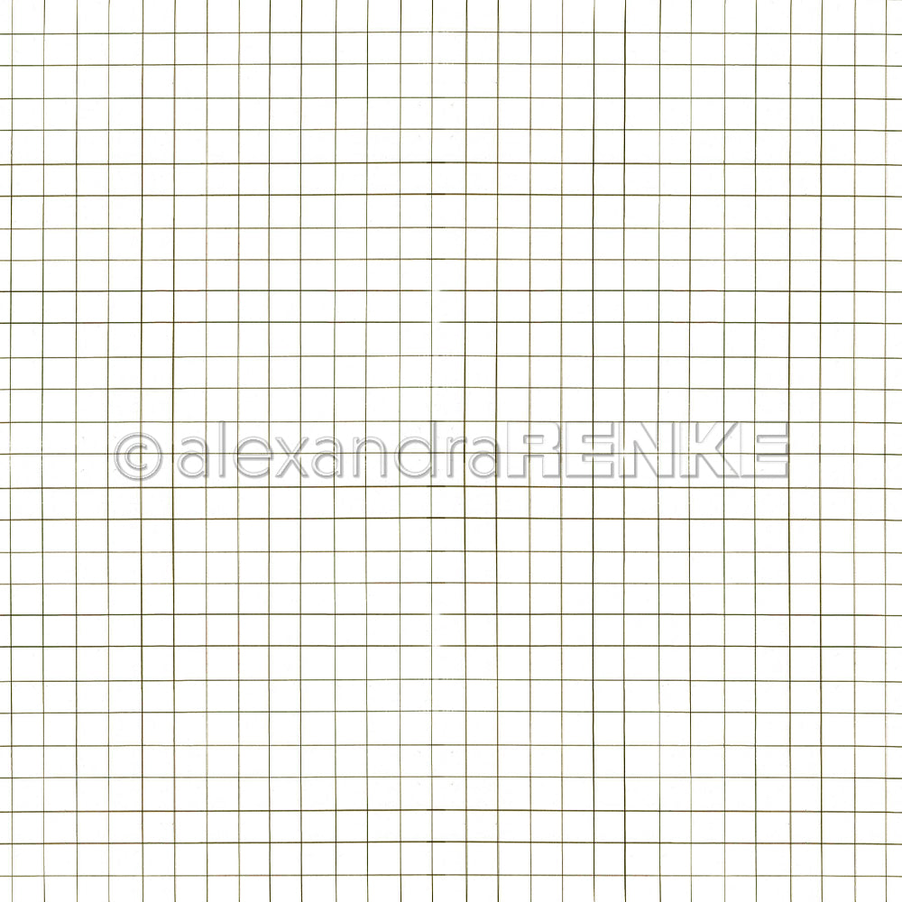 Grünes Designpapier mit Gittermuster auf weißem Hintergrund und einem „alexandraRENKE“-Wasserzeichen.