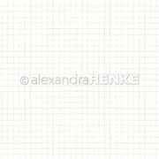 Feine orangefarbene Gitterlinien auf weißem Hintergrund, ideal als Designpapier, mit einem „alexandraRENKE“-Wasserzeichen in der Mitte.