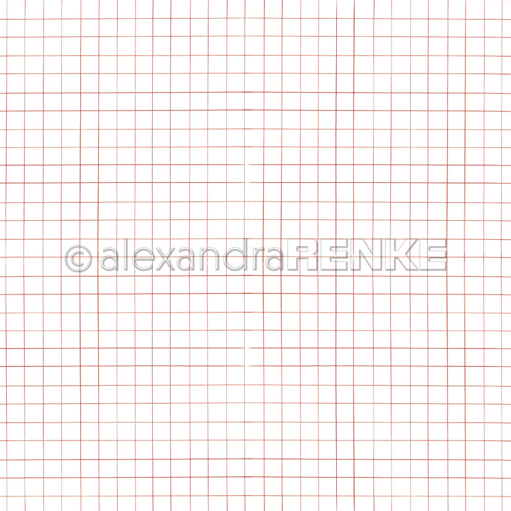 Leuchtend rotes Designpapier von Stift Karo mit einem alexandraRENKE-Wasserzeichen.