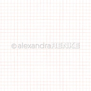 Rotes Designpapier mit Gittermuster und dem Wasserzeichen „alexandraRENKE“.