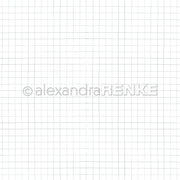 Ein weißes Blatt Designpapier, auf dem in der Mitte das Alexandra-Renke-Logo abgebildet ist.